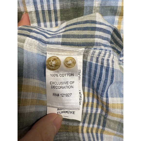 Johanie O Santa Monica CA Men's Plaid Long Sleeve Button Down Shirt XLarge - Picture 4 of 5